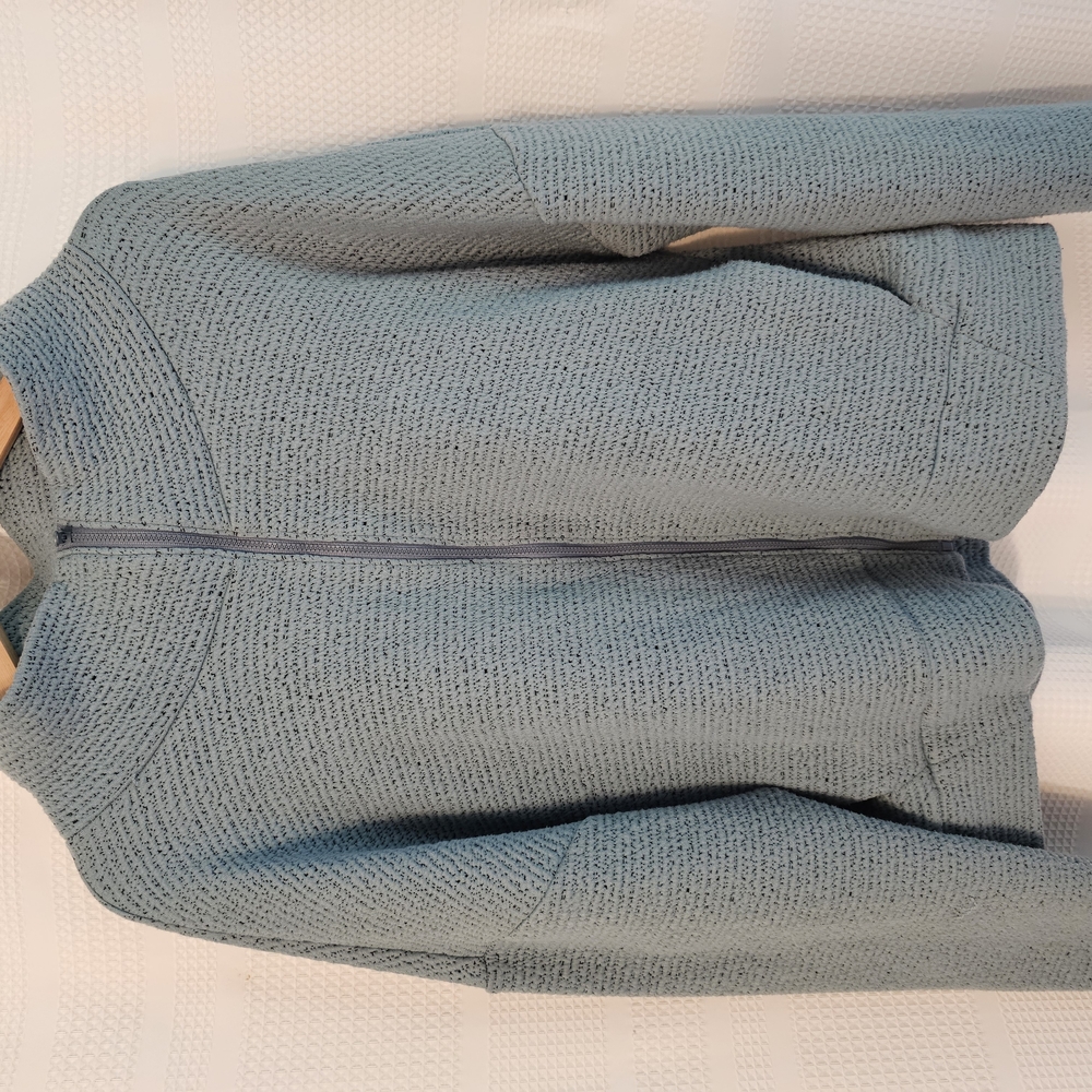 Cozy Blue Knit Zip-Up Sweater